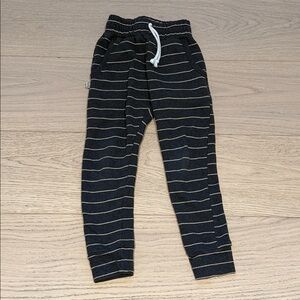 Black and White Striped Jogger Pants